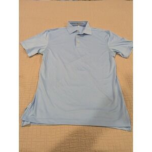 Peter Millar Summer Comfort Mens Blue Polo Shirt Size S Short Sleeve Golf Casual